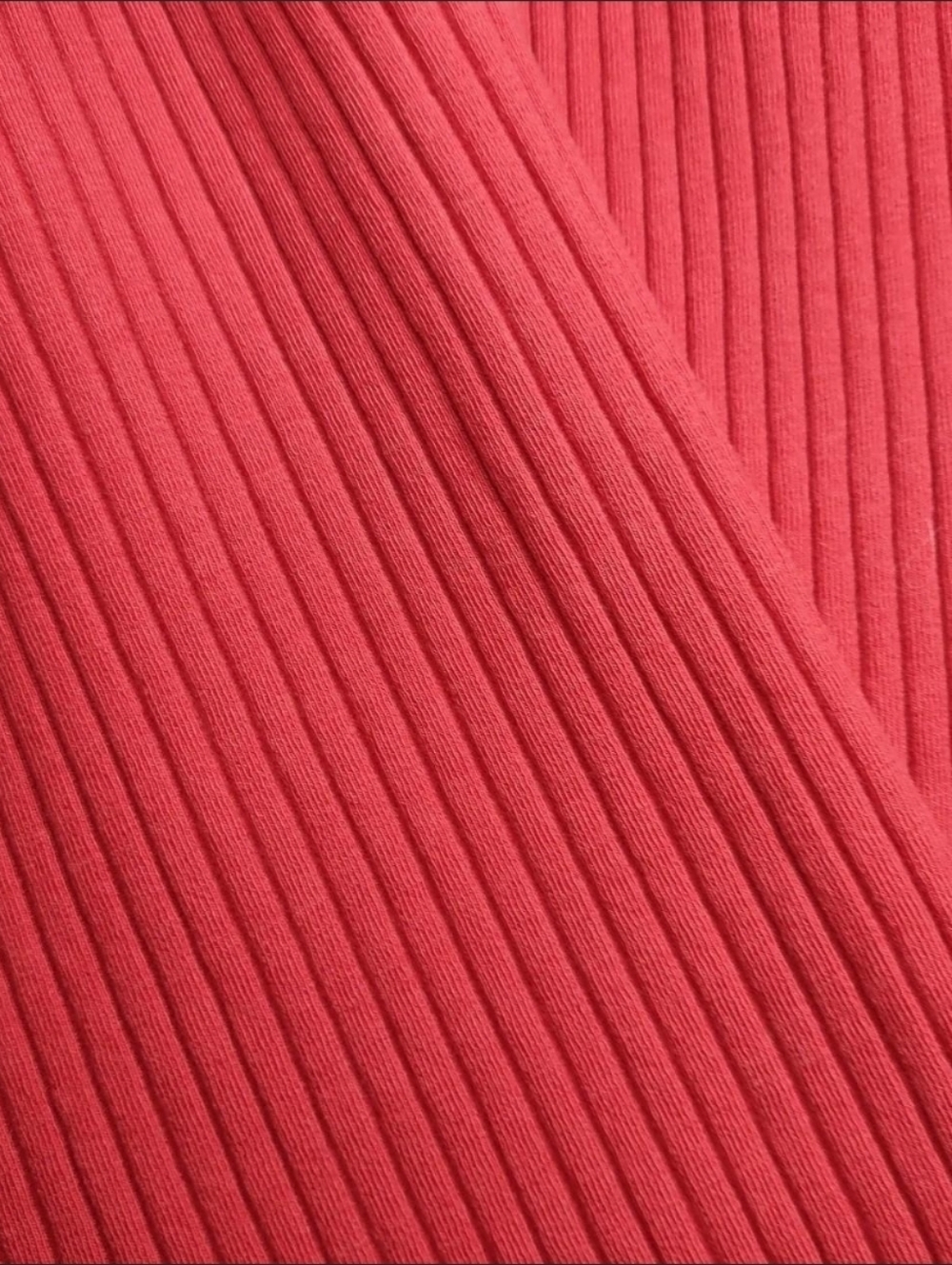 H&M Red Ribbed Square-Neck Midi Dress - Picture 3 of 4